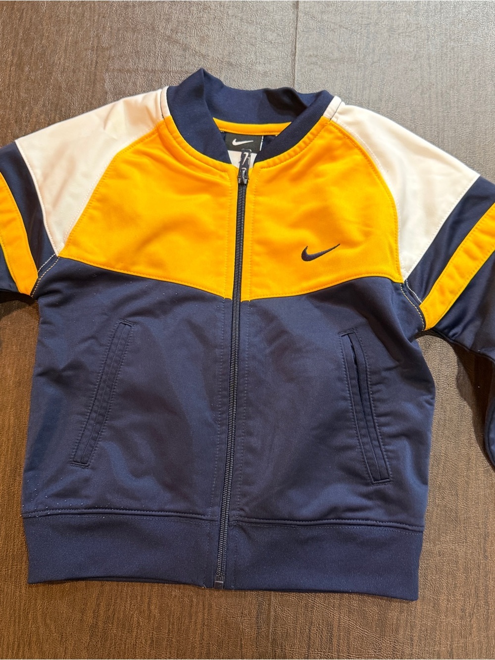Nike Toddler Track Jacket Size 4 Navy Blue Yellow White Pacers Game Sz 4